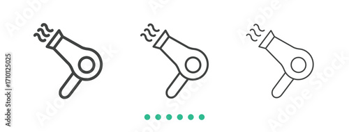 Hair dryer icon. Thin line icon vector