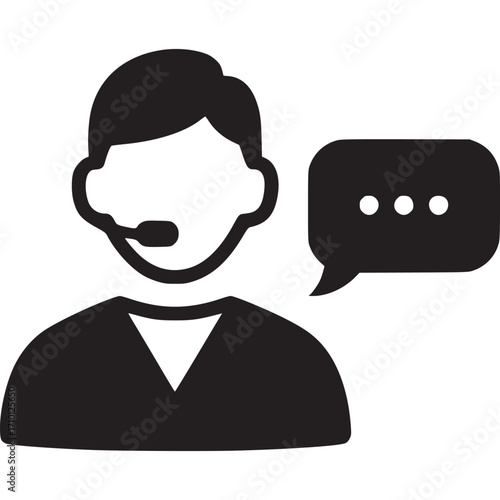 Customer service representative icon isolated on white background