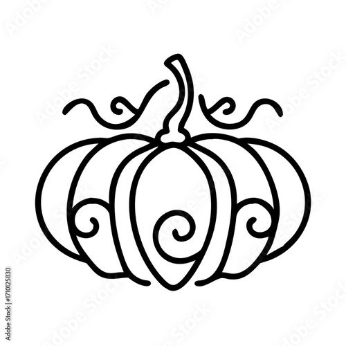 Cute pumpkin outline for halloween decoration