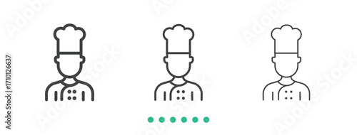 Chef icon. Thin line icon vector