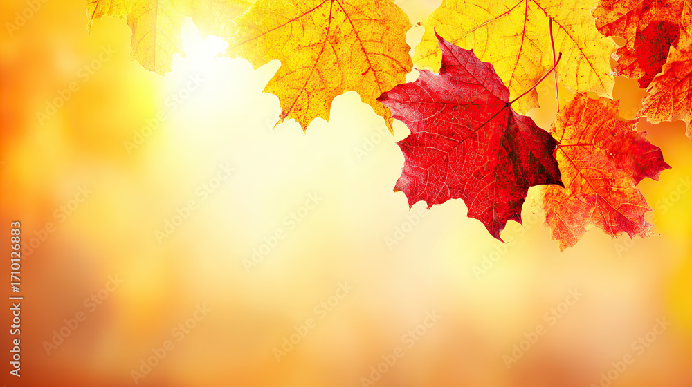 Obraz premium Crimson Maple Autumn Background