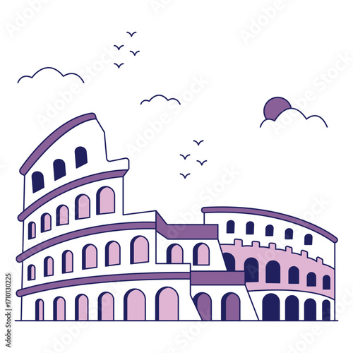 Creative design icon of colosseum