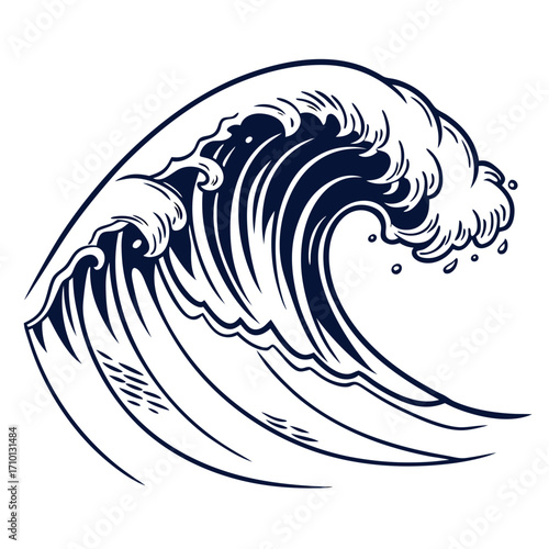 Ocean Wave Vector Illustration Unleashing the Power of the Sea