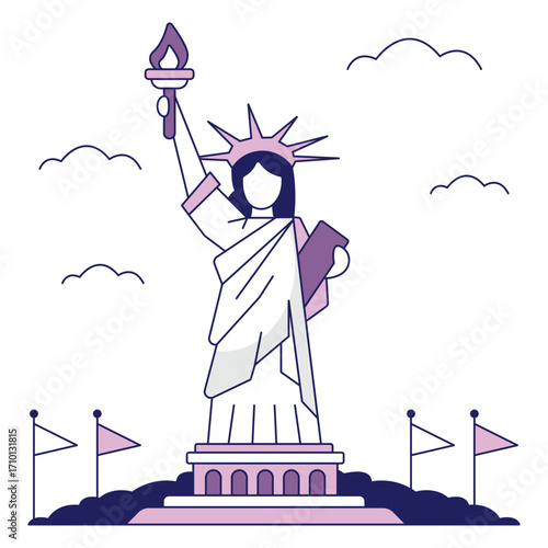 A beautiful design icon of statue of liberty