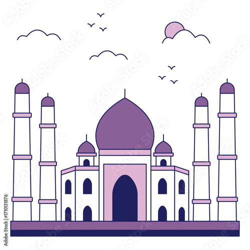 A trendy design icon of Taj mahal