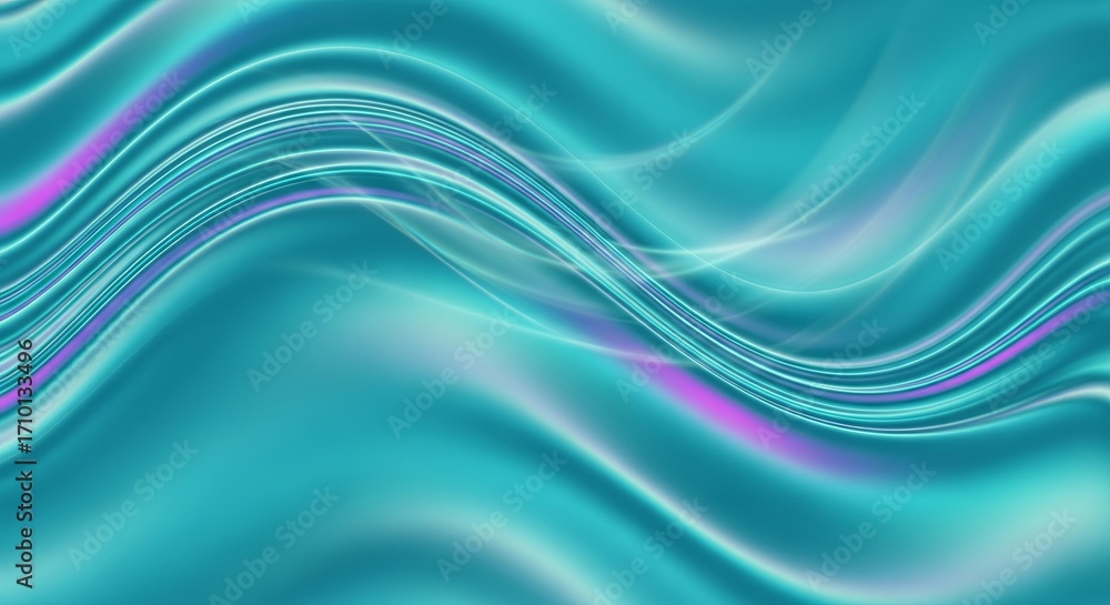 Fototapeta premium Abstract Teal and Purple Wave Background Elegant Swirling Design for Walls, Wallpaper, and Digital Art