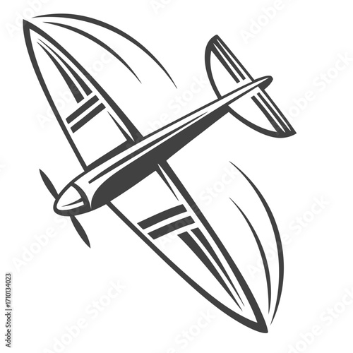 Vintage Airplane Flying High with Propeller Motion Streaks