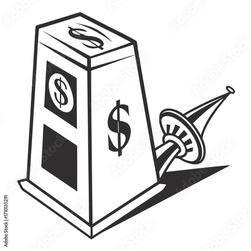Spinning for Dollars A Retro Gamble Illustration