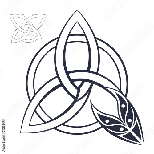 Celtic Knot Trinity Design Elegant Knotwork Illustration