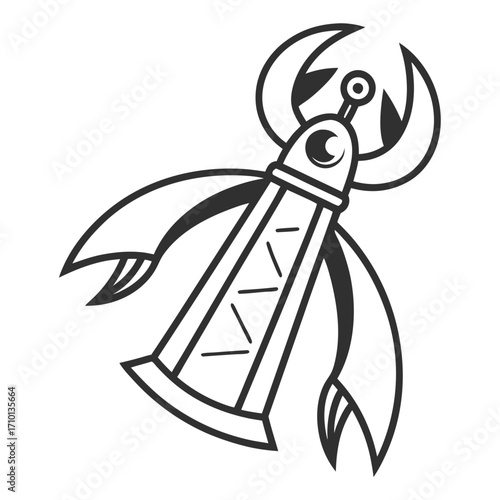 Cosmic Pepper Grinder Celestial Spice Mill Illustration