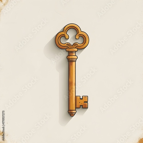 Antique Skeleton Key Vector Pictogram