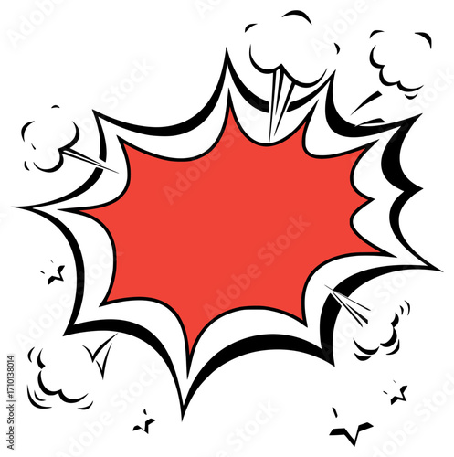 Vector illustration of a comic speech bubble with thoughts and an explosion
