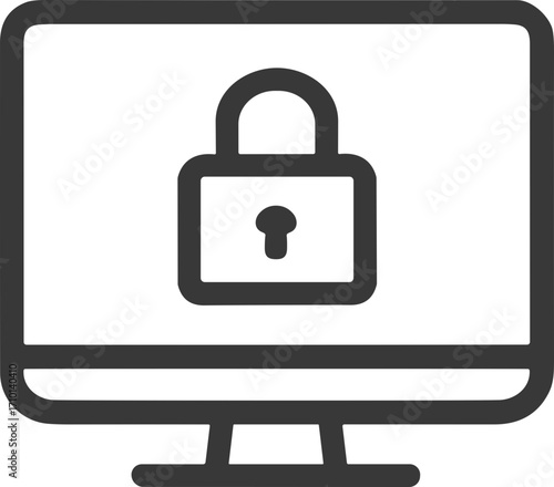 Cybersecurity or secure system computer icon