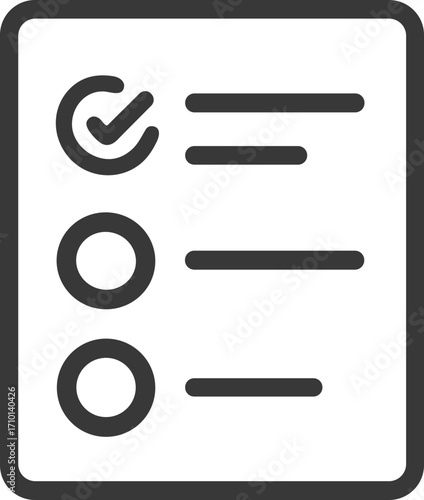 Survey or multiple-choice checklist form icon