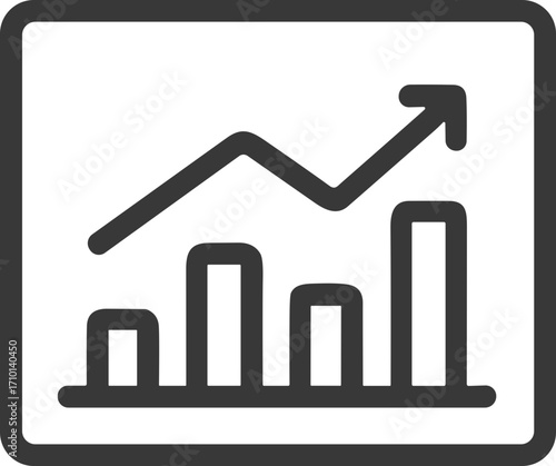 Performance analytics or financial growth icon