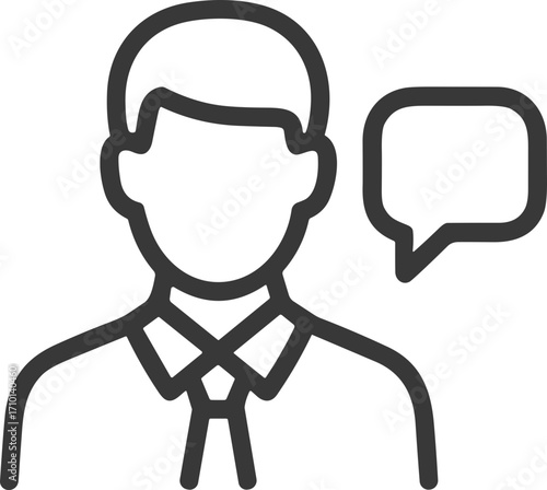 User talking or professional communication icon