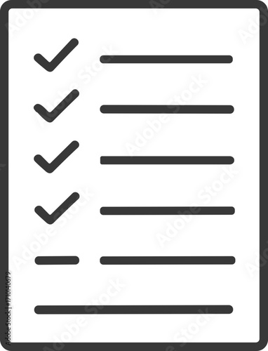 Task completion checklist or progress list icon