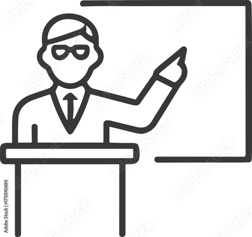 Instructor or teacher giving classroom presentation