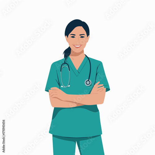Retro Vintage Style Doctor Vector with Stethoscope