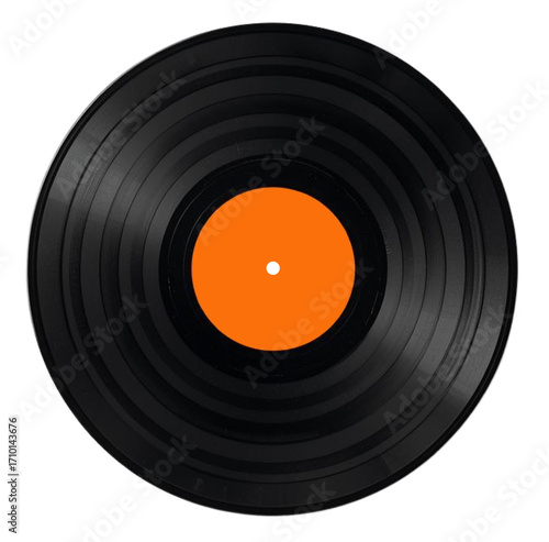 LP vinyl record isolated on transparent background PNG, created with Generative AI.