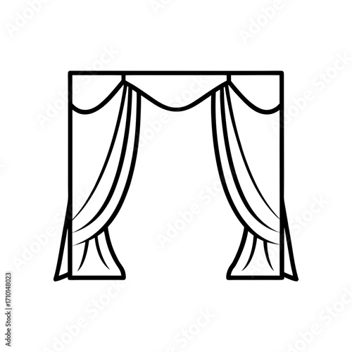 Illustration of a draped stage decoration on transparent background