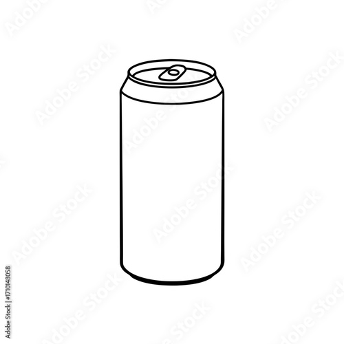 Illustration of a simple aluminum soda can on transparent background
