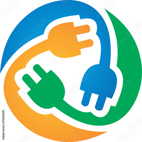 thumbs up and down on electric symbl sign vector logo