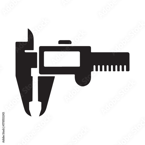 Solid digital caliper measuring tool icon