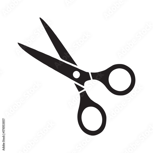 Heavy duty fabric scissors solid equipment icon