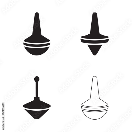Collection of solid plumb bob tool icons