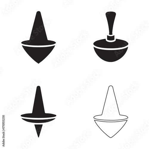 Plumb bob solid icon set collection