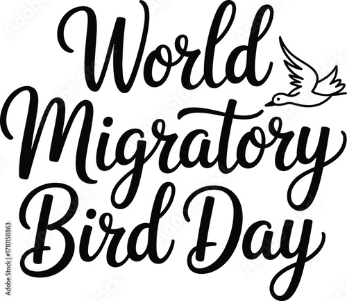 Celebrate World Migratory Bird Day with a flying bird graphic