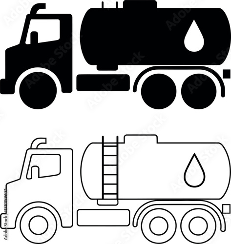 Fuel tank truck vector illustration transportation and delivery services concept