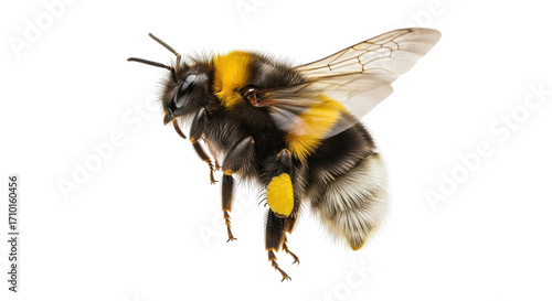 Fototapeta Naklejka Na Ścianę i Meble -  Isolated bumblebee flying