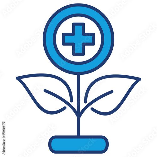 Natural Medicine Blue Icon