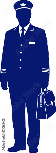 airline pilots silent readiness awaiting takeoff, awaiting adventure, isolated on transparent background