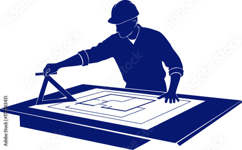 architects blueprint precision, design, and the future takes shape, isolated on transparent background