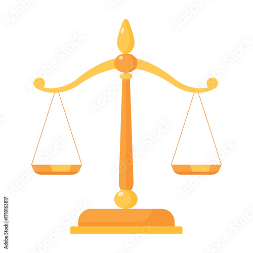 Libra or scales icon. Vector symbol of law isolated on white.