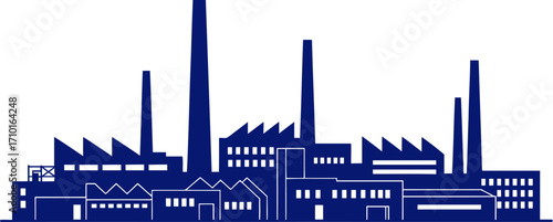 blueprints of industry a midnight silhouette of a thriving metropolis, isolated on transparent background