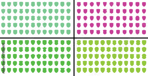 Set of vector shields