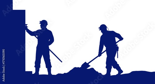 deep blue diggers unveiling the earths hidden treasures, isolated on transparent background