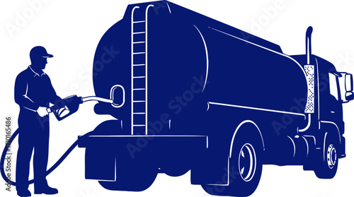 fueling the nation a silhouette of determination at dusk, isolated on transparent background