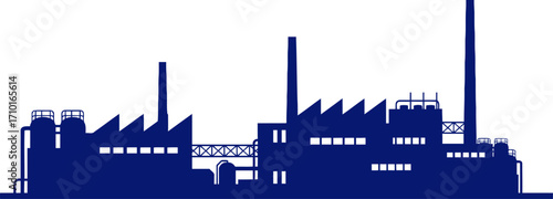 majestic industrial silhouette a symbol of modern manufacturing and progress, isolated on transparent background