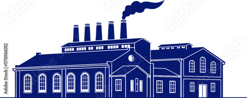 midnight blue industrial complex a legacy of american manufacturing, isolated on transparent background