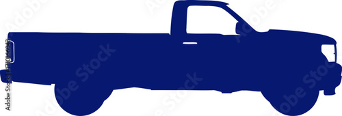 midnight blue pickup truck silhouette rugged strength, open road freedom, isolated on transparent background