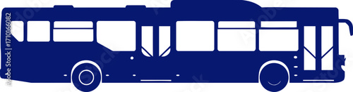 midnight city bus a navy blue silhouette of urban transit, isolated on transparent background