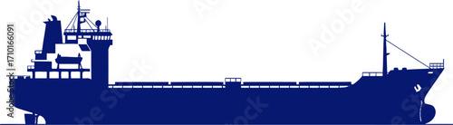midnight cargo a majestic silhouette of a bulk carrier dominating the ocean, isolated on transparent background