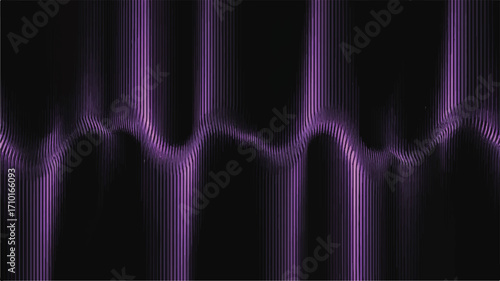 Abstract Purple Digital Waveform Glowing Energy, Dynamic Pattern, Dark Background