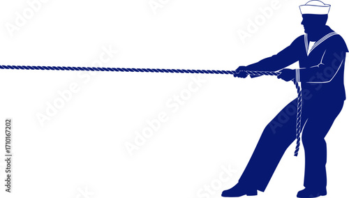 sailors strength a navy silhouette of determination and endurance, isolated on transparent background