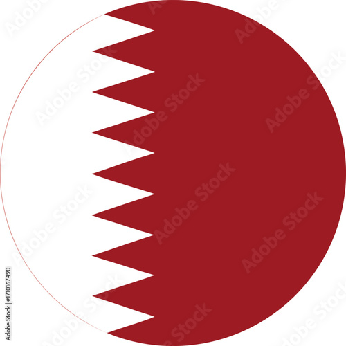 qatar country flag icon in a circle, symbol of qatar nation.